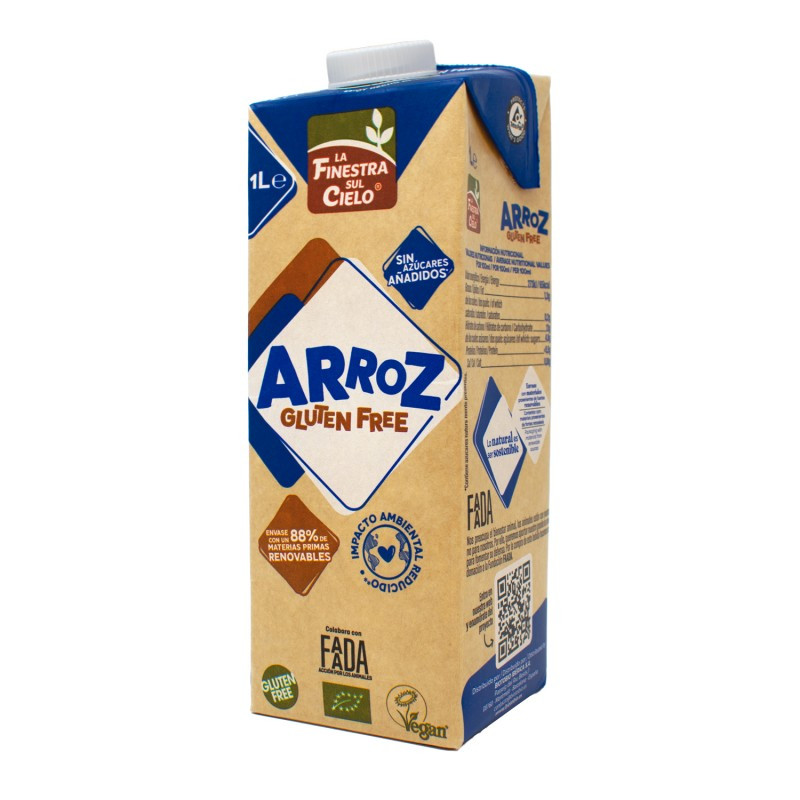 Bebida de Arroz Sin Gluten 1 L (La Finestra Sul Cielo)