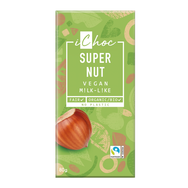 Chocolate Vegano con Avellanas 80 Gr (iChoc)