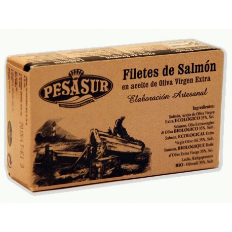 Filetes de Salmón en Aceite de Oliva 120 Gr (Pesasur)