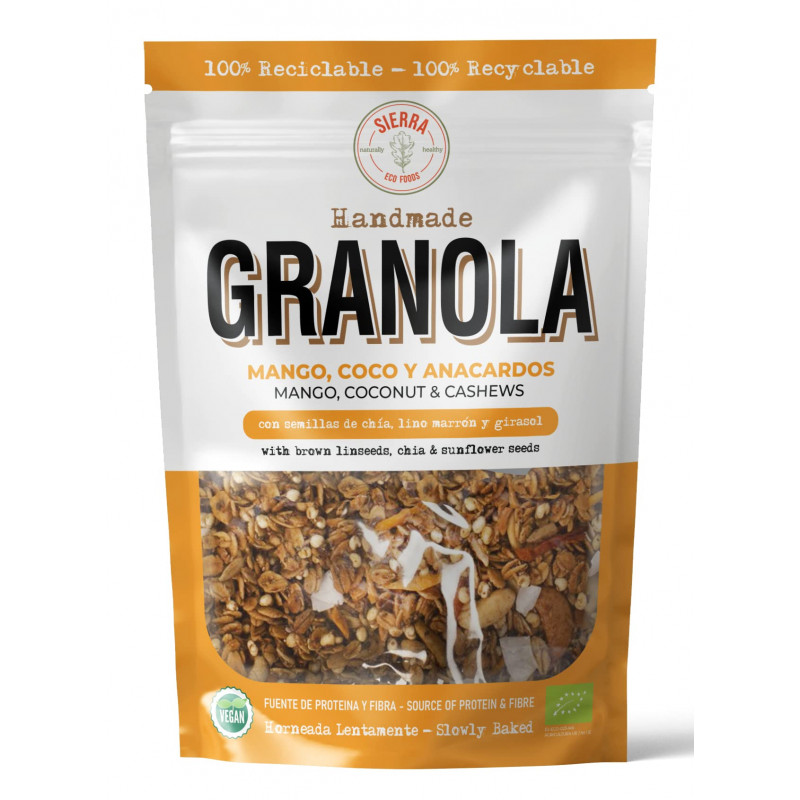 Granola de Mango, Coco y Anacardos 300 Gr (Sierra Ecofoods)